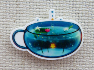 First view of Blue Tea Cup Needle Minder.
