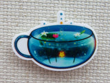 First view of Blue Tea Cup Needle Minder.