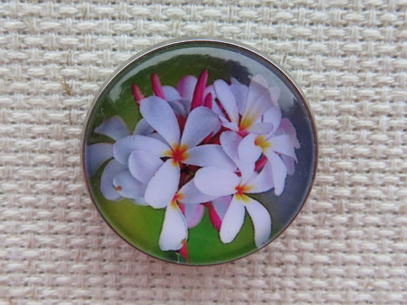 First view of Plumeria Blossoms Domed Needle Minder.