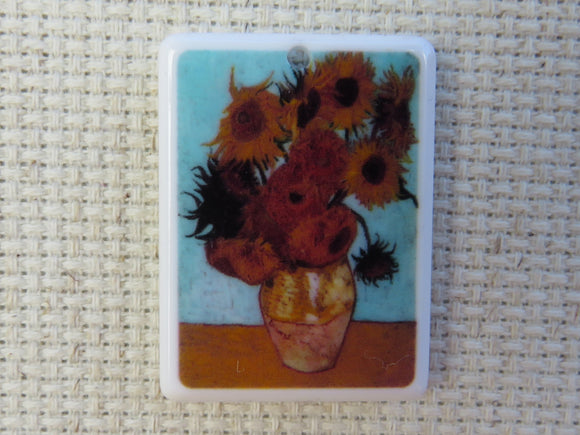 First view of Sunflower Vase Painting Needle Minder.