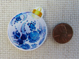 Second view of White and Blue Christmas Ornament Needle Minder.