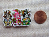 Second view of A Trio of Cow Gnomes Needle Minder.