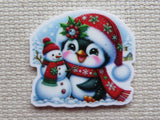 First view of Christmas Penguin with a Snowman Needle Minder.