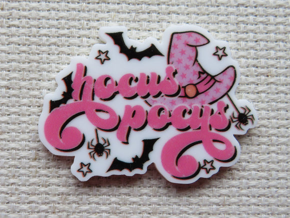 First view of Pink Hocus Pocus Hat Needle Minder.