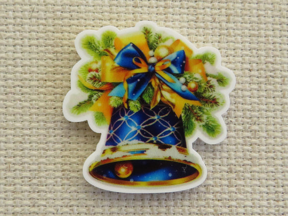 First view of Blue Christmas Bell Needle Minder.