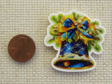 Second view of Blue Christmas Bell Needle Minder.