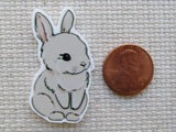 Second view of Little Gray Bunny Needle Minder.