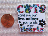 Second view of Cats Come Into Our Lives and Leave Paw Prints on Our Hearts Needle Minder.