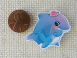 Second view of Mom and Baby Dolphin Needle Minder.