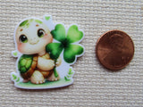 Second view of Shamrock Turtle Needle Minder.