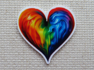 First view of Melting Rainbow Heart Needle Minder.