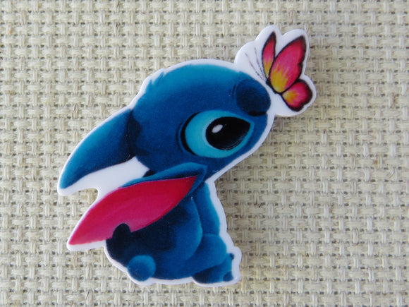 First view of Stitch with a butterfly needle minder.