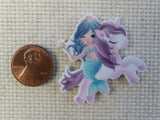 Second view of Mermaid on a Unicorn Needle Minder.