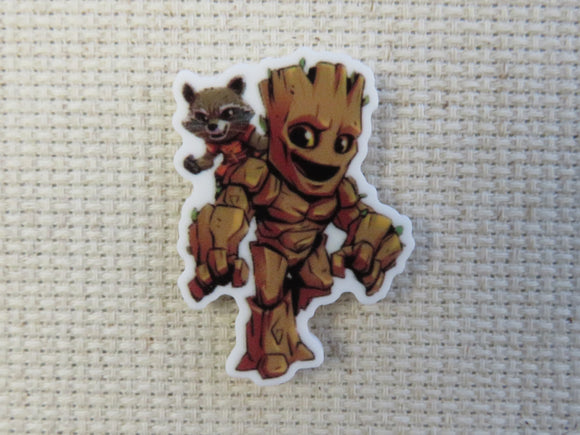 First view of Groot and Rocket Needle Minder.