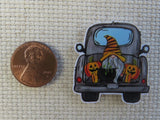 Second view of Pumpkin Gnome in the Back of a Truck Needle Minder.
