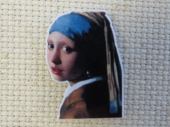 First view of Girl with the Pearl Earring Silhouette Needle Minder.