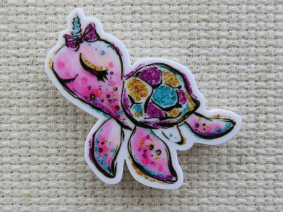 First view of Pink Unicorn Turtle Needle Minder.