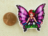 Second view of Purple Butterfly Fairy Needle Minder.