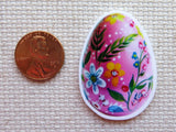 Second view of Pink Floral Easter Egg Needle Minder.