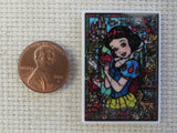 Second view of Snow White Stained Glass Needle Minder.
