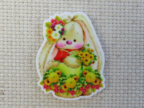 First view of Sunflower Bunny Rabbit Needle Minder.