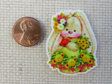 Second view of Sunflower Bunny Rabbit Needle Minder.