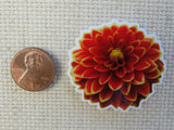 Second view of Burnt Orange Dahlia Needle Minder.