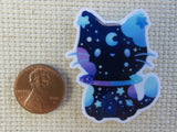Second view of Planetary Blue Cat Needle Minder.
