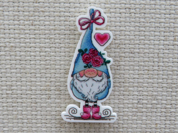 First view of Springtime Love Gnome Needle Minder.