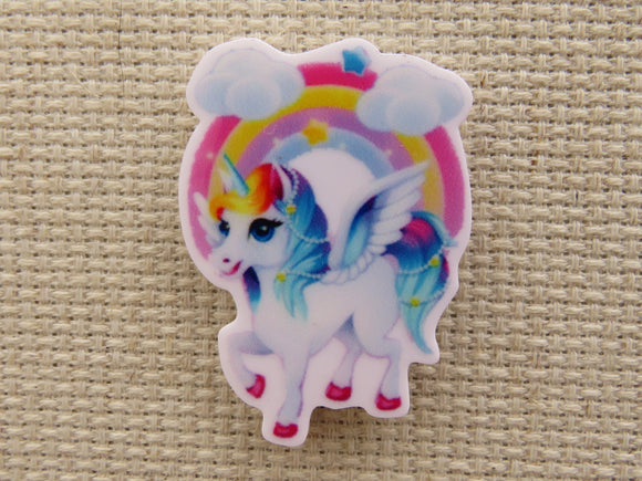 First view of Rainbow Unicorn Pegasus Needle Minder.