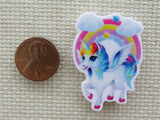 Second view of Rainbow Unicorn Pegasus Needle Minder.