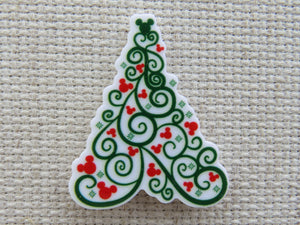 First view of Swirl Christmas Tree with Mickey Ornaments Needle Minder.