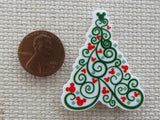 Second view of Swirl Christmas Tree with Mickey Ornaments Needle Minder.