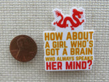 Second view of How about a girl who's got a brain who always speaks her mind? minder.