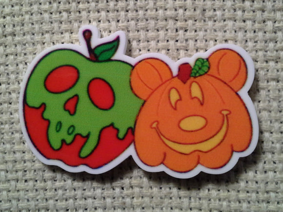 First view of the Pumpkin Mouse Head with a Poison Apple Needle Minder