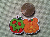 Second view of the Pumpkin Mouse Head with a Poison Apple Needle Minder
