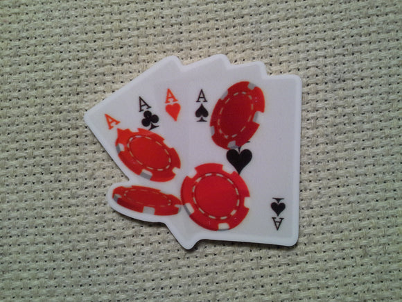 First view of the A Winning Hand of Cards with Poker Chips Needle Minder