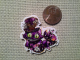 Second view of the Flowery Cheshire Cat Needle Minder