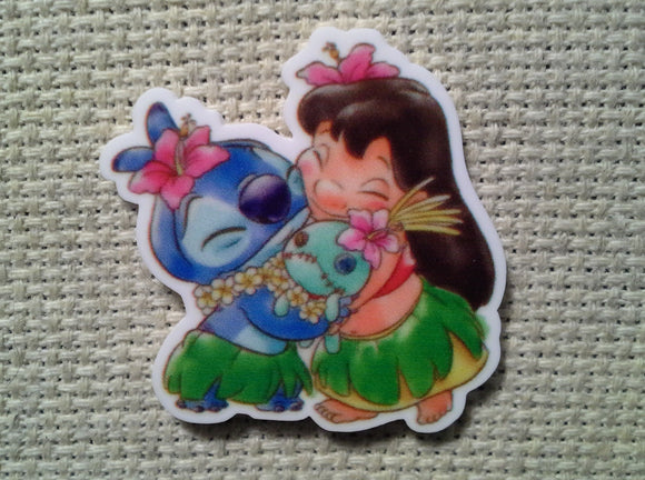 First view of the Stitch, Lilo and Scrump Group Hug Needle Minder