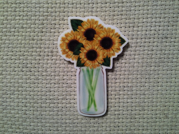 First view of the Jar of Sunflowers Needle Minder