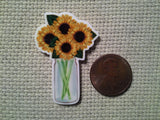 Second view of the Jar of Sunflowers Needle Minder