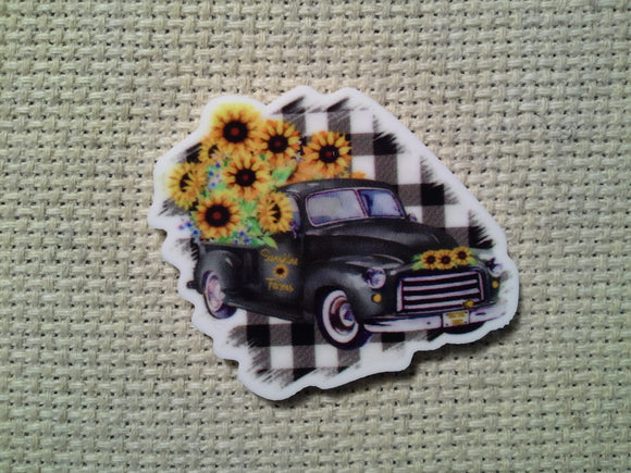 First view of the Black Truck with Sunflowers Needle Minder