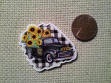 Second view of the Black Truck with Sunflowers Needle Minder