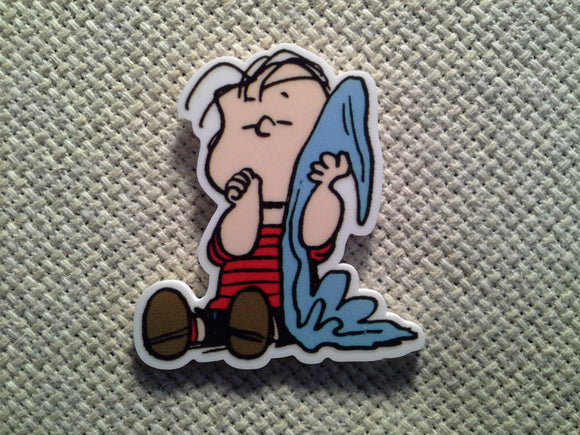 First view of the Linus with his Security Blanket Needle Minder