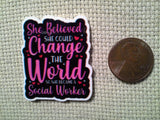 Second view of the She Believed She Could Change the World so She Became a Social Worker Needle Minder
