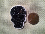 Second view of the Starry Night Skull Needle Minder