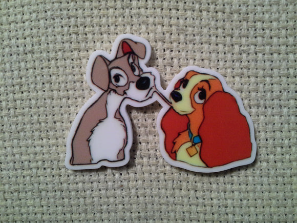 First view of the Lady and the Tramp Eating Spaghetti Needle Minder