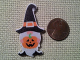 Second view of the Pumpkin Carrying Gnome Needle Minder