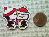 Second view of the A Couple of Christmas Penguins Needle Minder