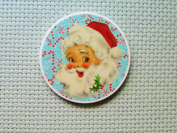 First view of the Santa with Candy Canes Needle Minder